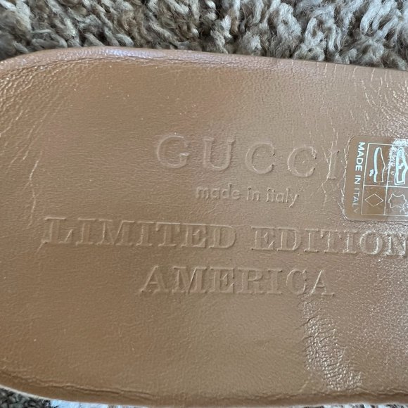 Gucci Men’s White Brown python snake skin  trim on front/back/tongue Limited Edt main image 7